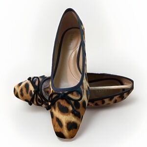 Talbot's Calf Hair Cheetah Print 8.5M Pump Chunky 1" Heel NEW Animal Leopard Bow